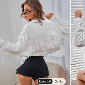 Fringe crop Jean jacket